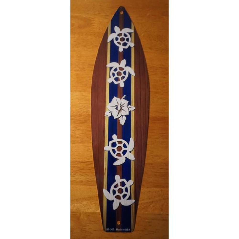 Sea Turtle Surfboard Sign Rustic Tiki Hut Rustic Beach Bar Coastal Home Decor